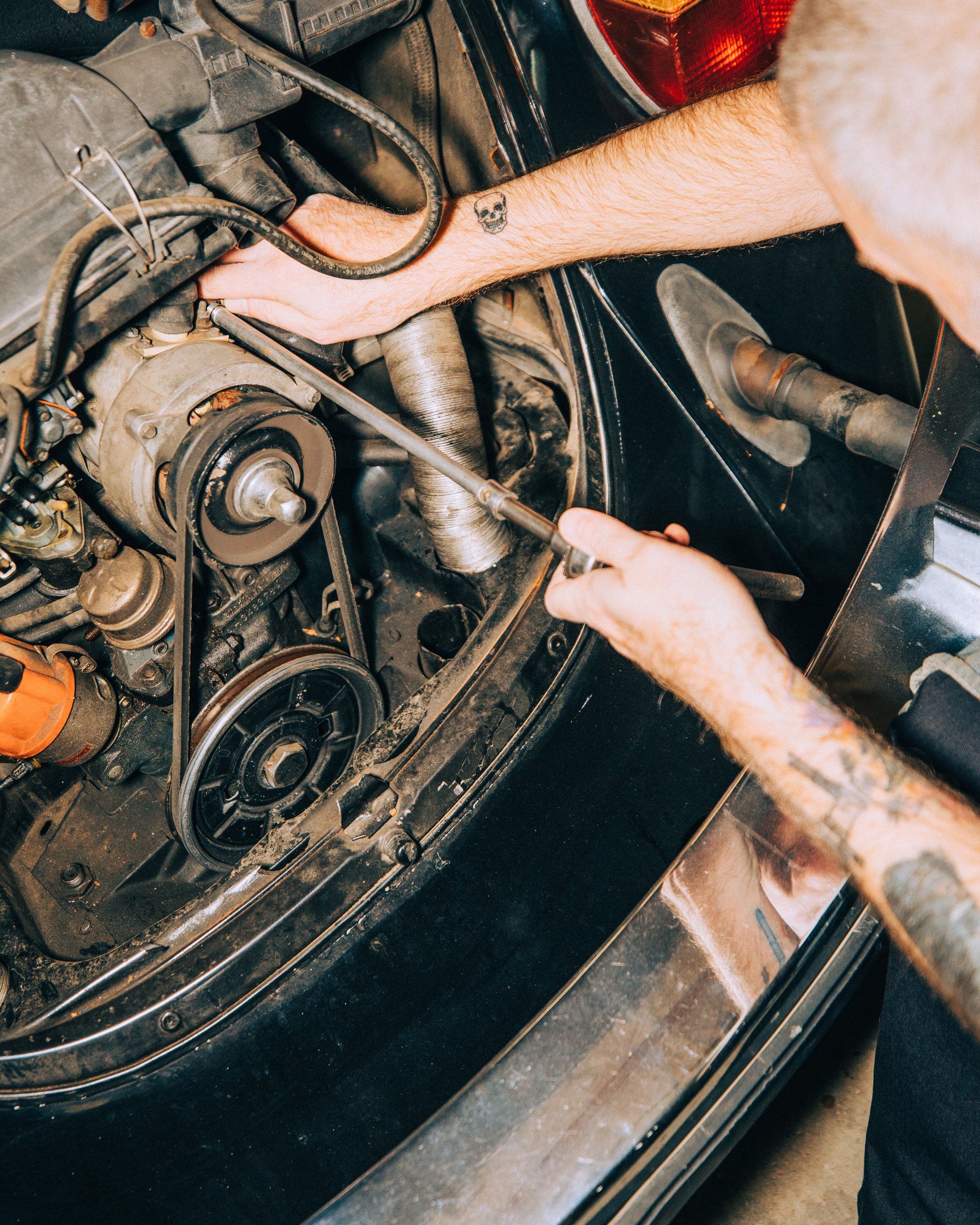 Mechanic Repairing a Car